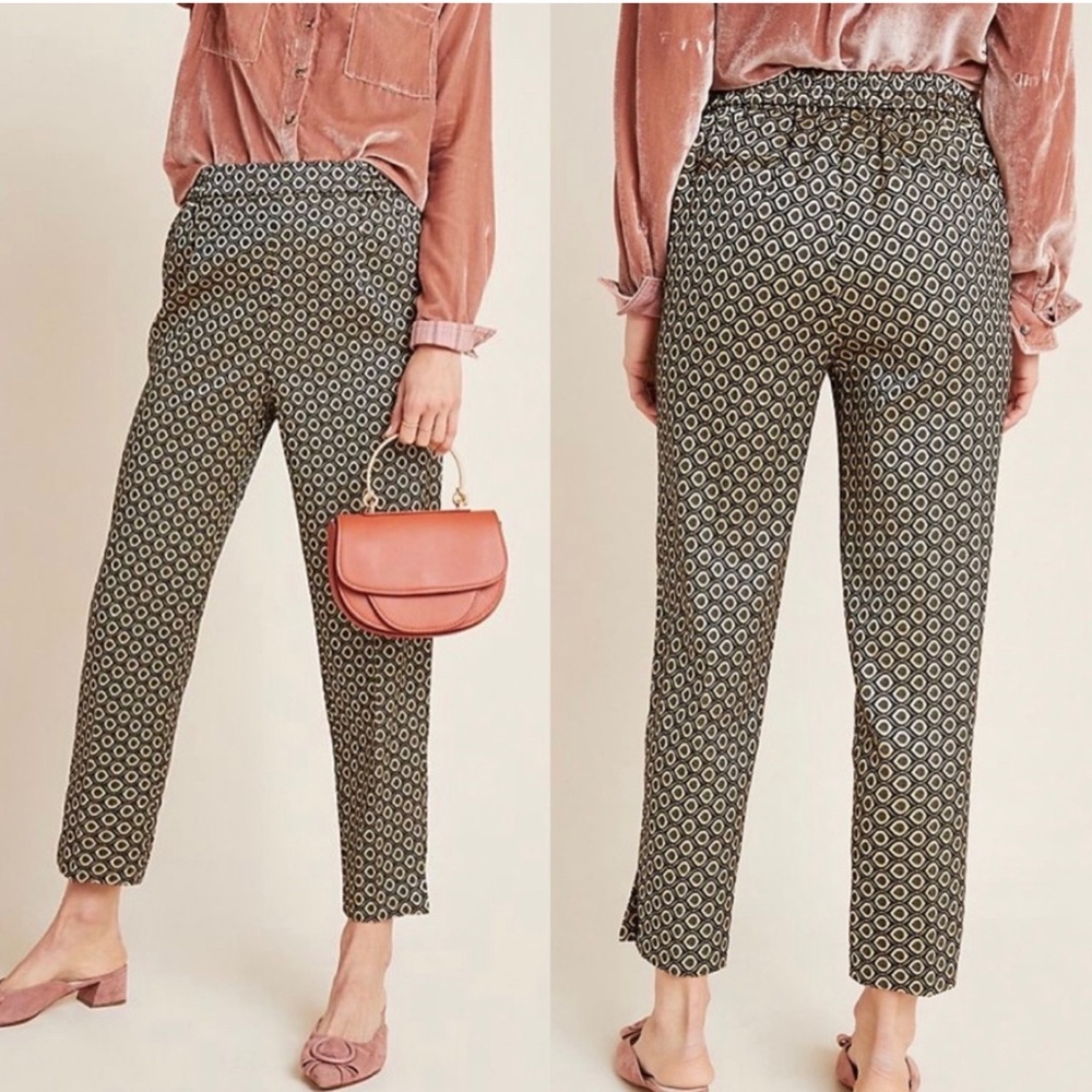 Anthropologie Larkin Jacquard Trousers